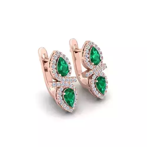Fancy Gemstone Earring  5 3d Model and Render