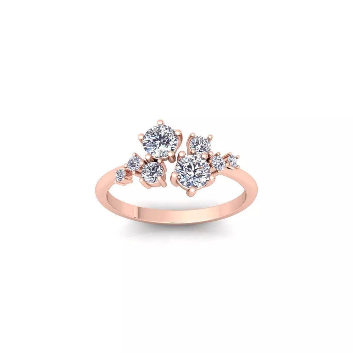 Fancy Gemstone Ring 2 3d Model and Render 3D print model_0