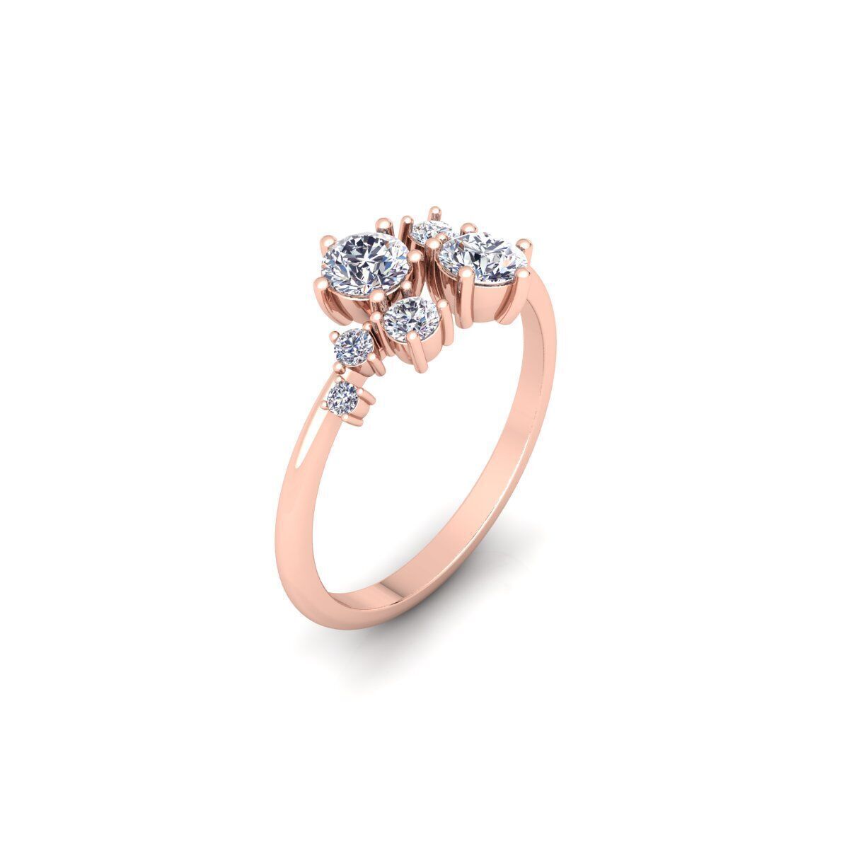 Fancy Gemstone Ring 2 3d Model and Render 3D print model_4