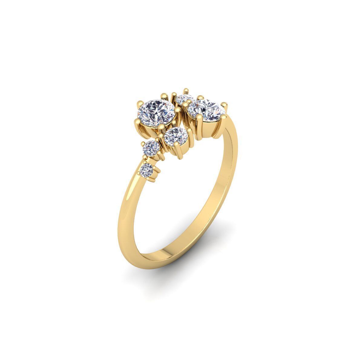 Fancy Gemstone Ring 2 3d Model and Render 3D print model_3