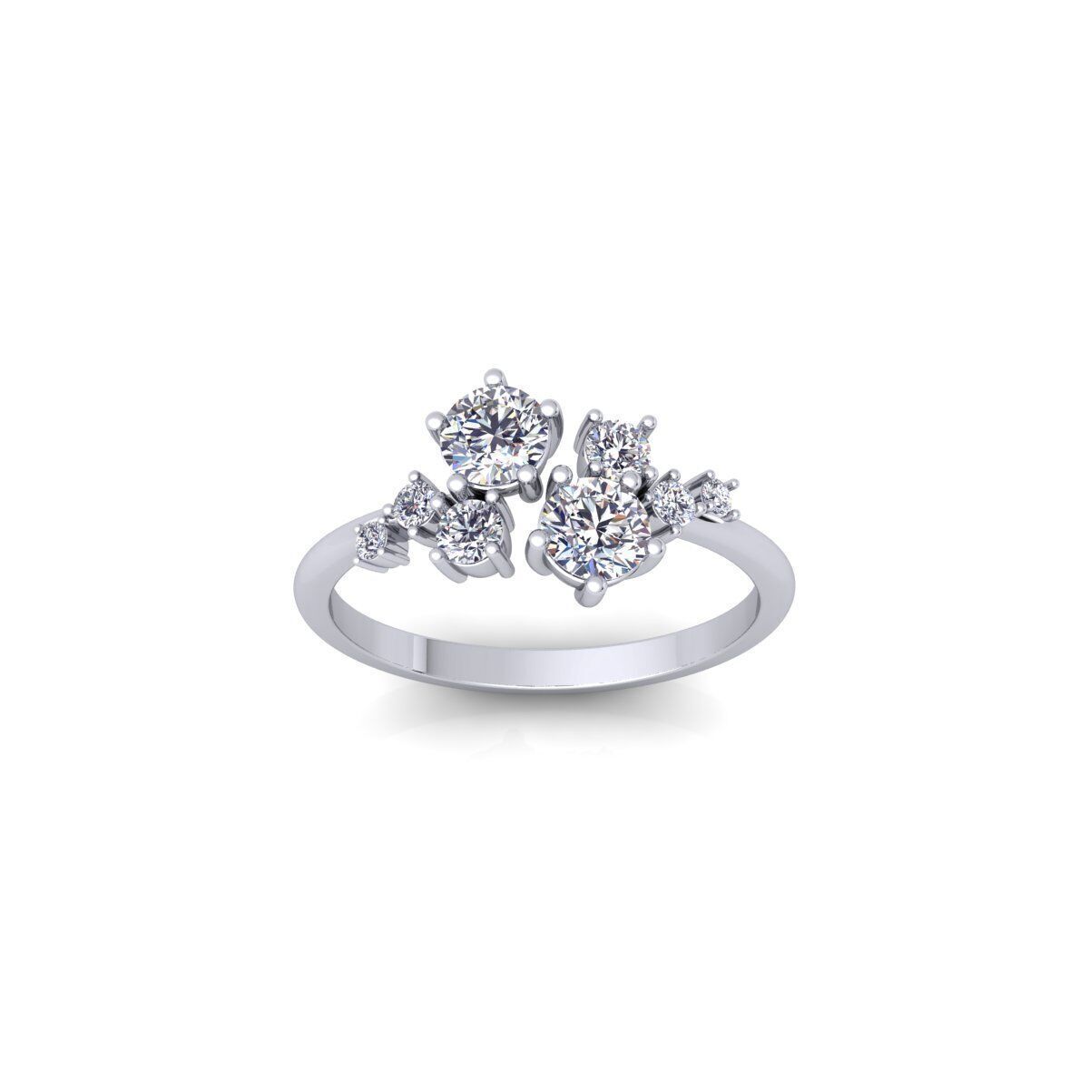 Fancy Gemstone Ring 2 3d Model and Render 3D print model_2