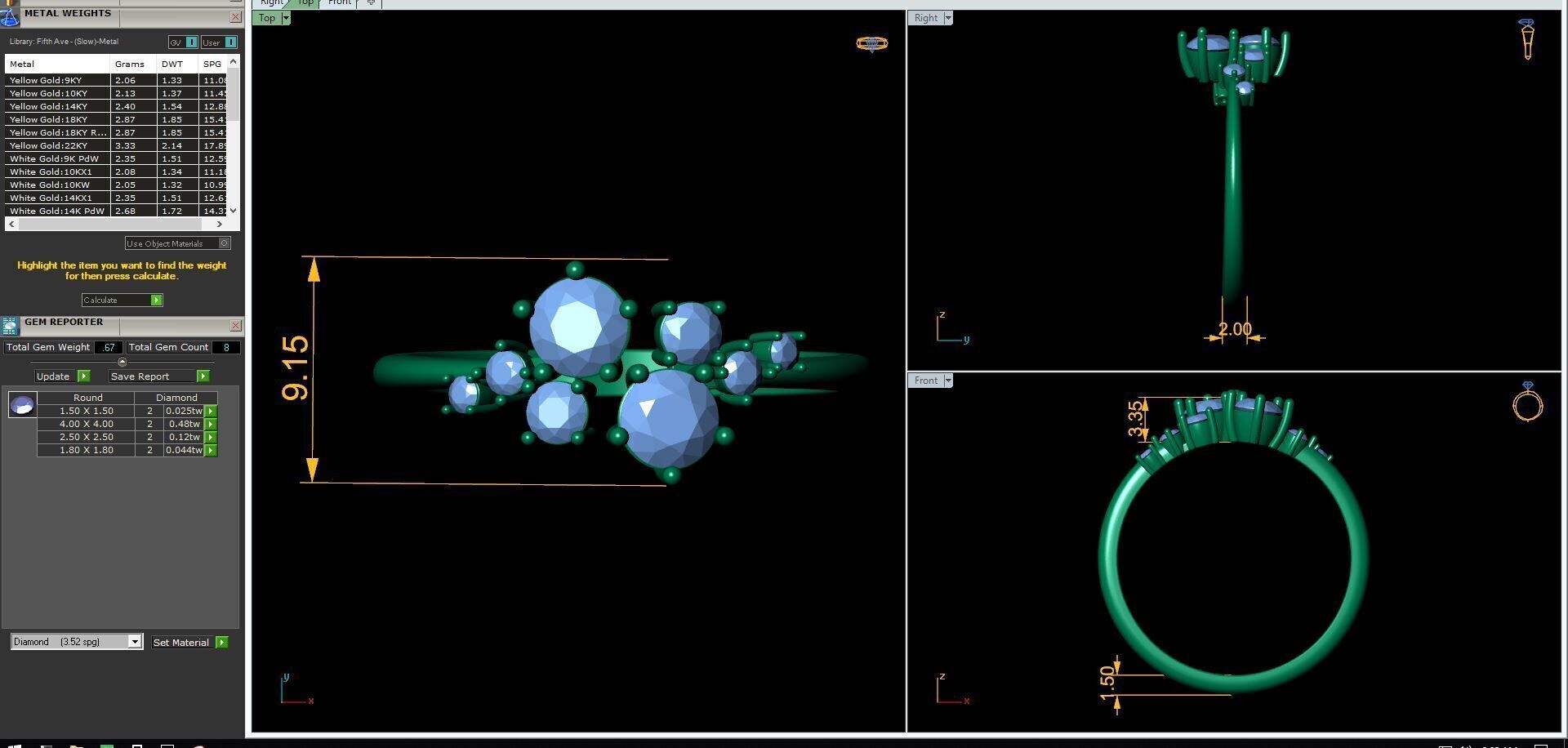 Fancy Gemstone Ring 2 3d Model and Render 3D print model_9