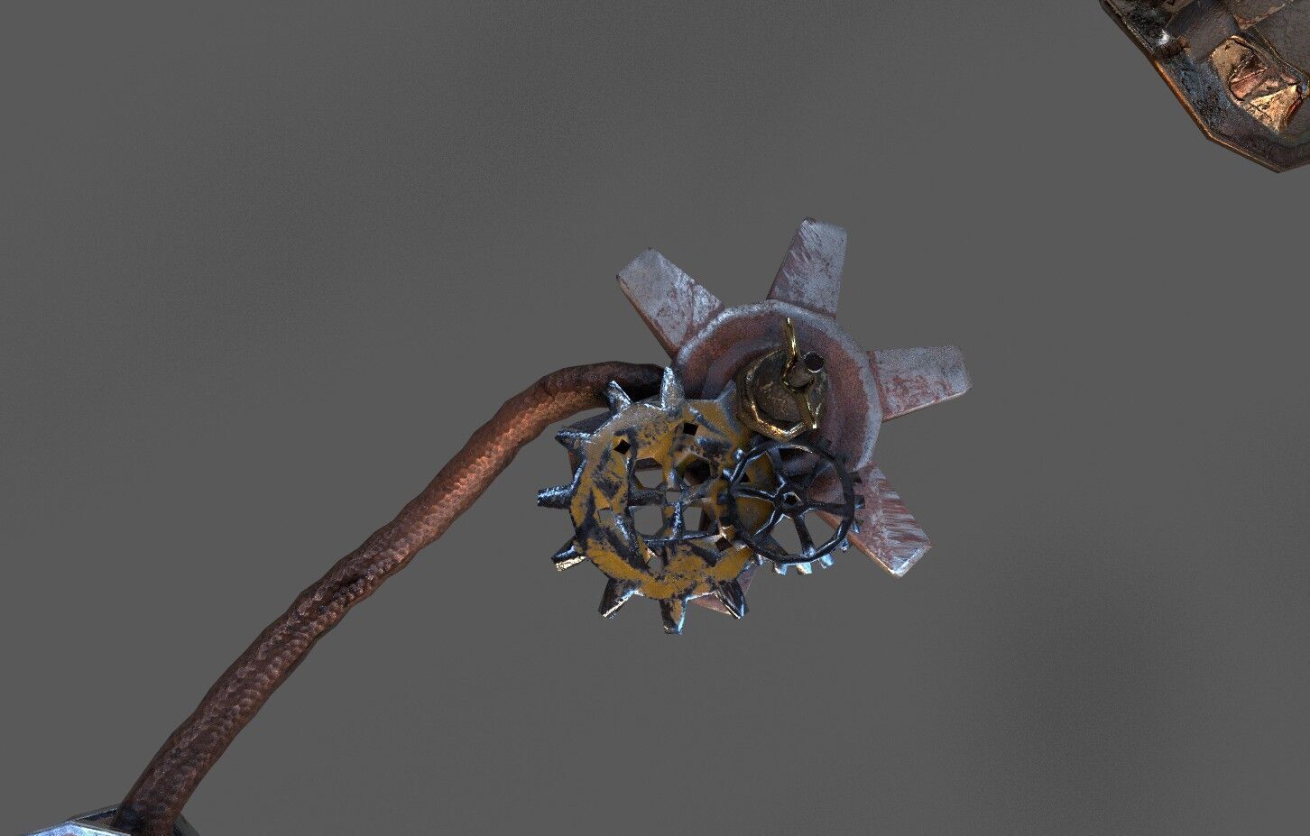  Steampunk  Shoulder pad Low-poly 3D model_3