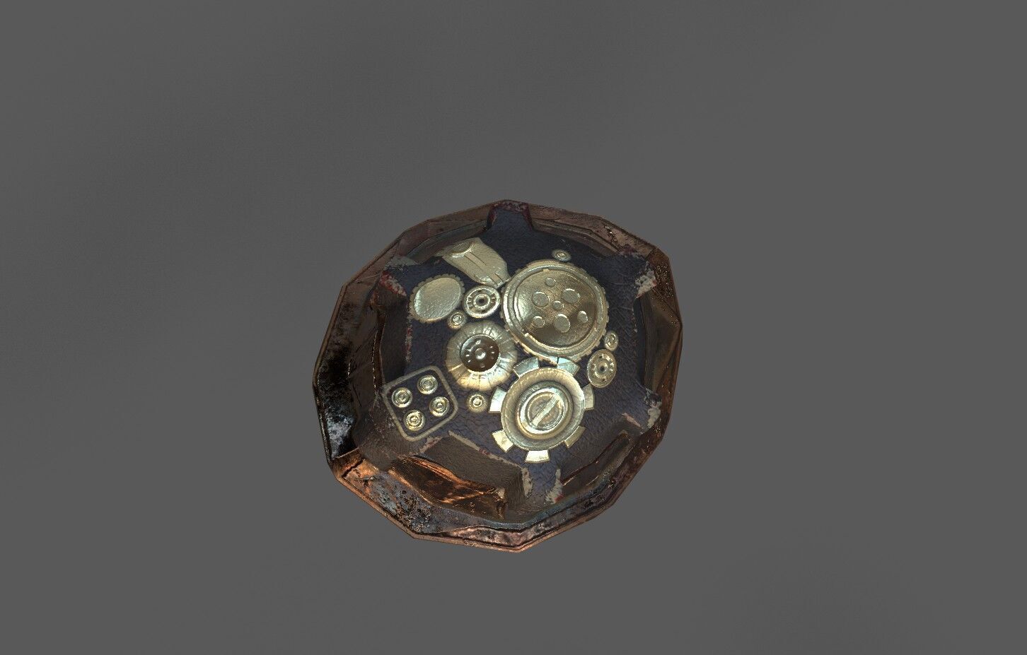  Steampunk  Shoulder pad Low-poly 3D model_4