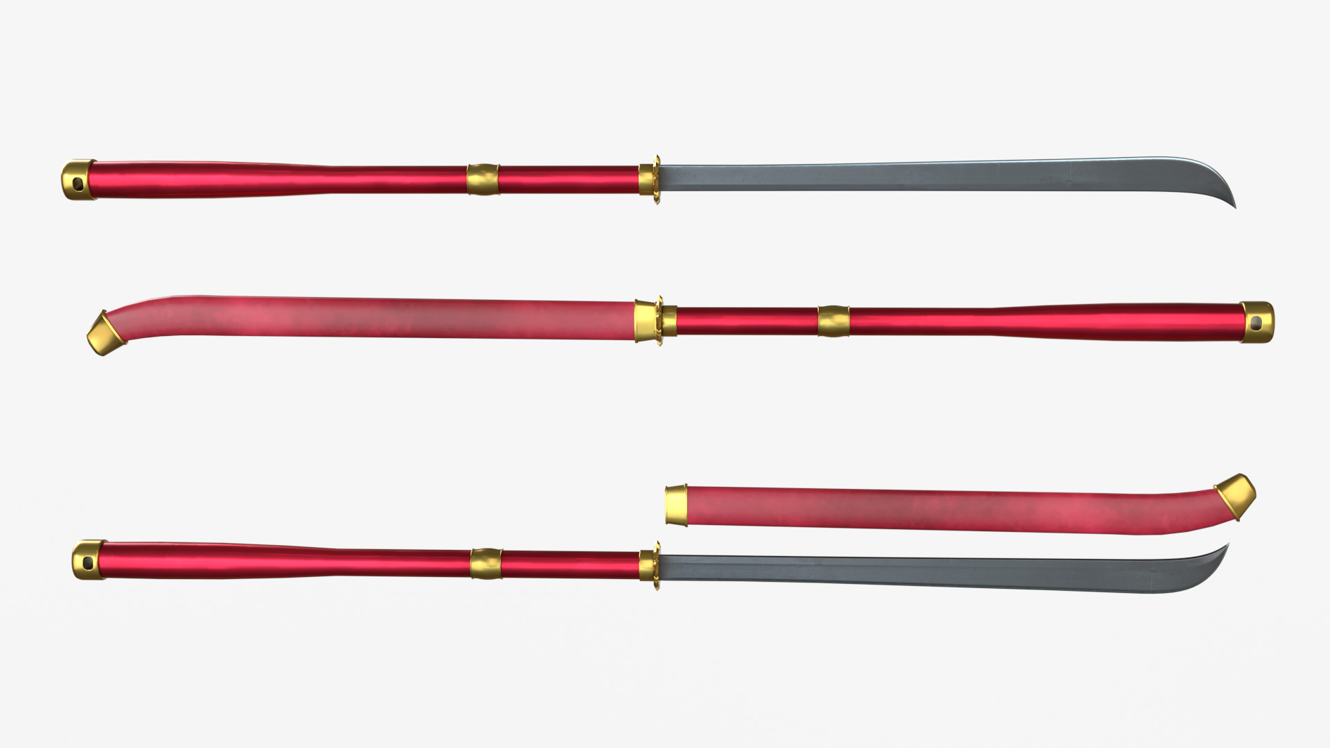 Japanese Spears Collections Red 3D model_5