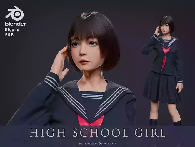 High School Girl - Full Rigged Ready