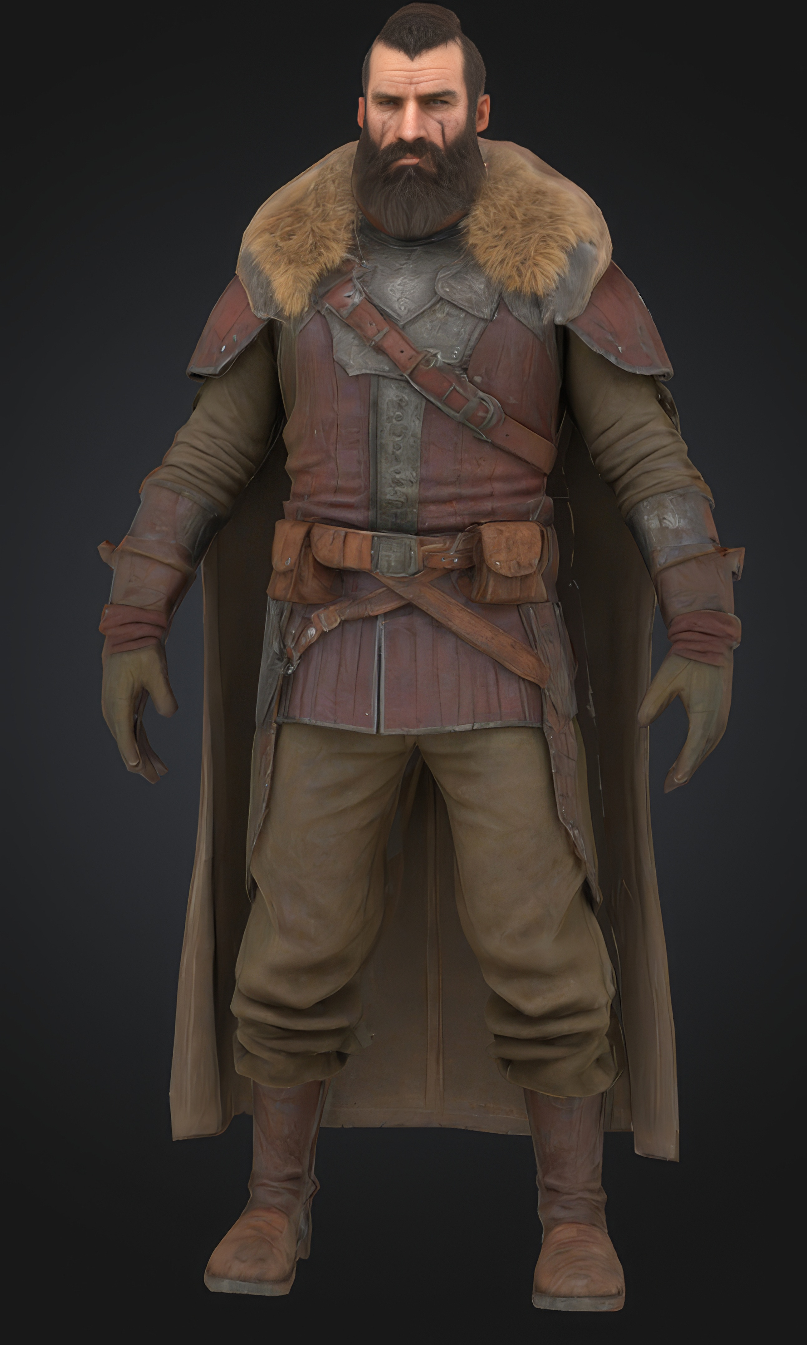 Game-Ready Medieval Warrior 3D Model  Low-poly 3D model_2