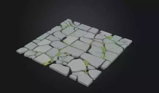 Stylized Dungeon Floor Tile Game-Ready Modular Asset