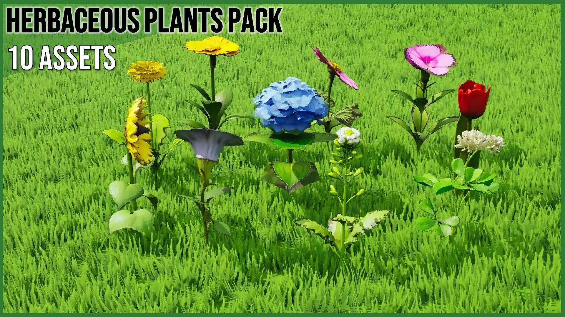 Herbaceous Plants Low-poly 3D model_0