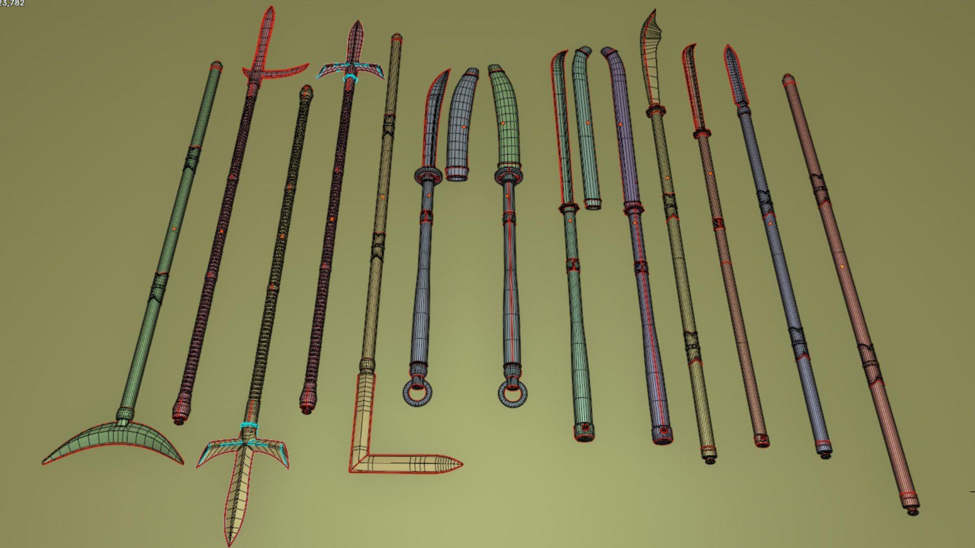 Japanese Spears Collections Brown 3D model_14
