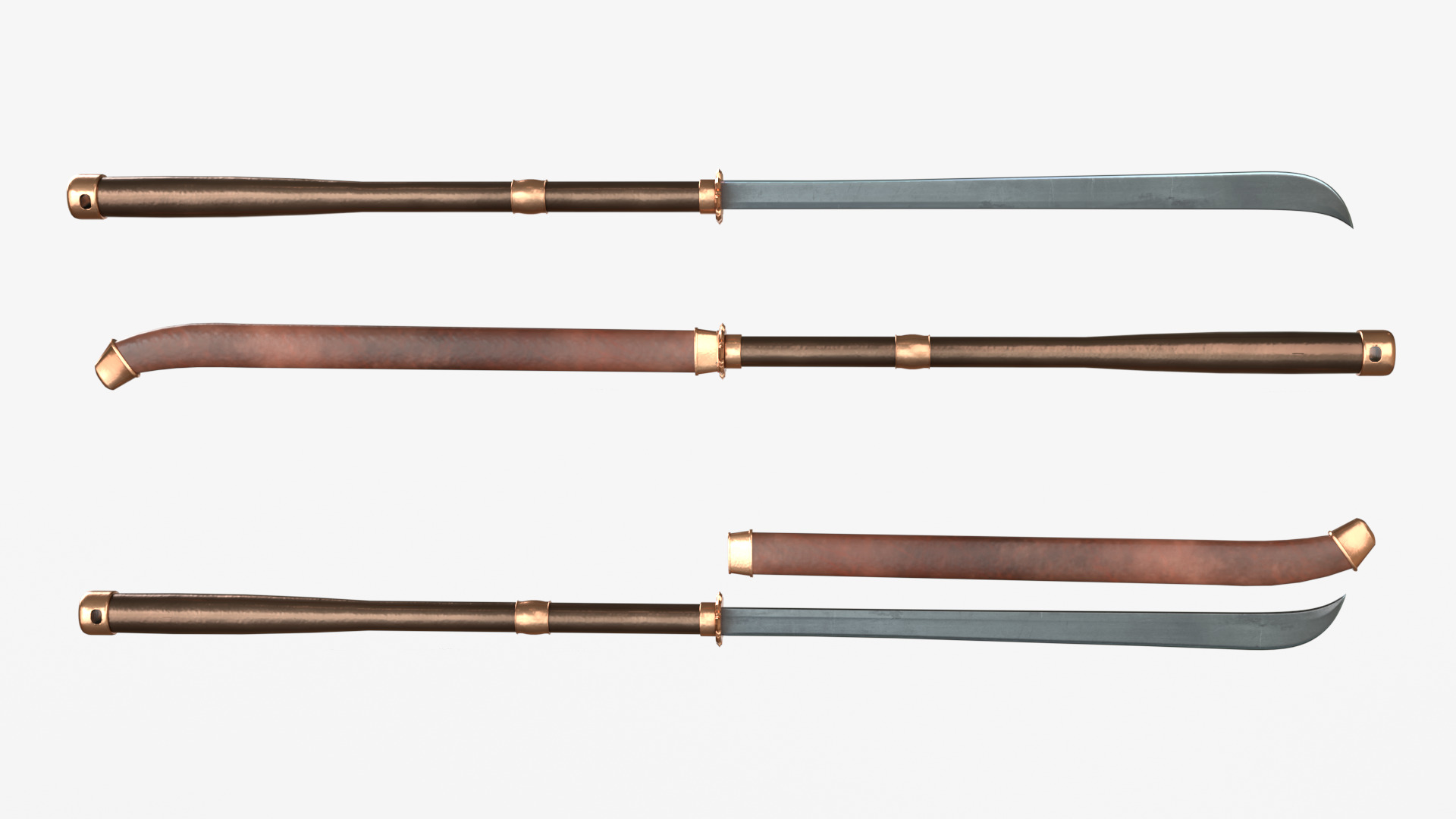 Japanese Spears Collections Brown 3D model_5