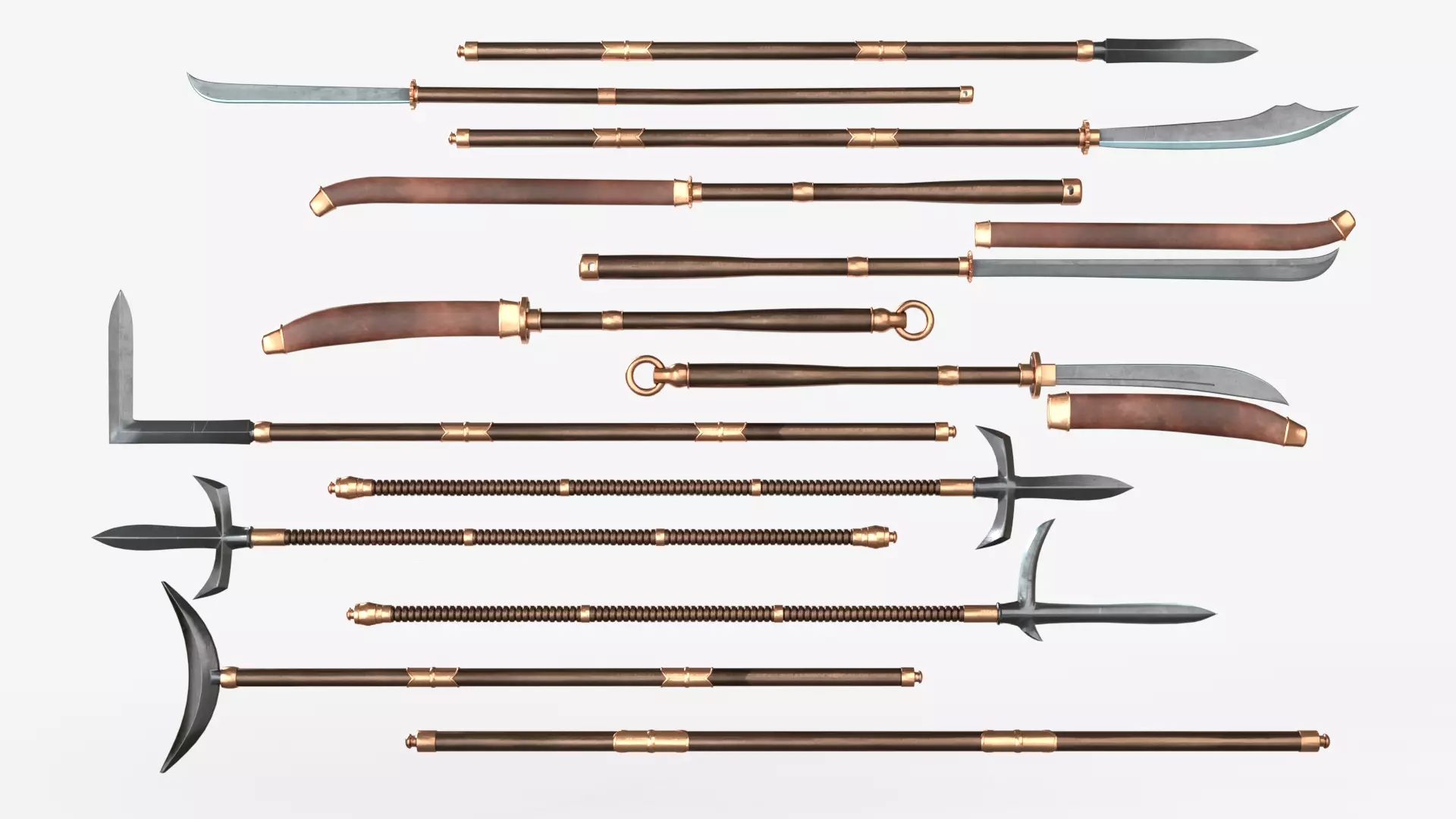 Japanese Spears Collections Brown 3D model_0