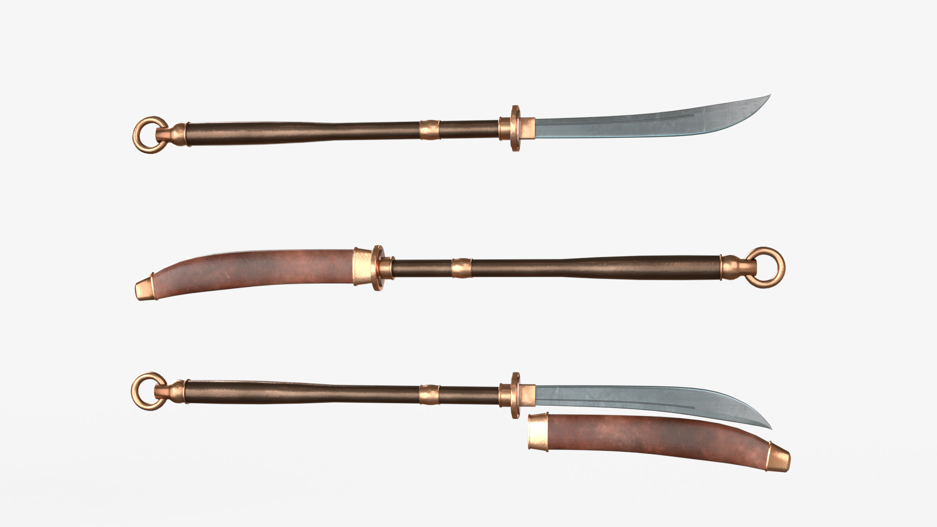 Japanese Spears Collections Brown 3D model_2