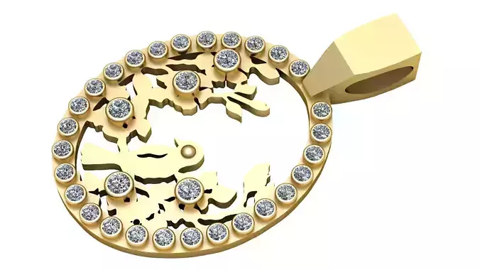 SARA GOLD pendant 3d prientable model