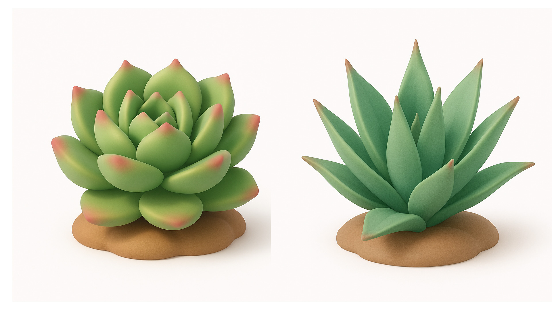 Succulent Pack Low-poly 3D model_4