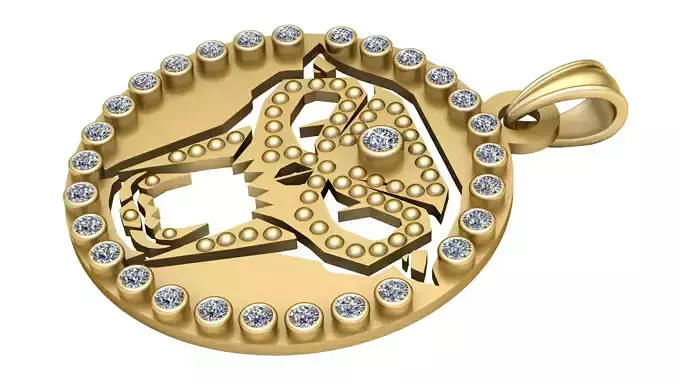 Hip hop Men Iced pendant 3d prientable model