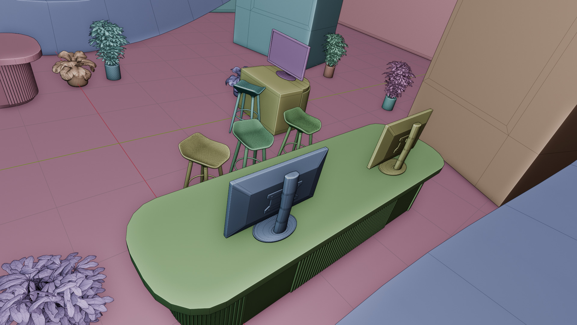 Futuristic 3D Exhibition Booth with Hall Setup 3D model 3D model_15