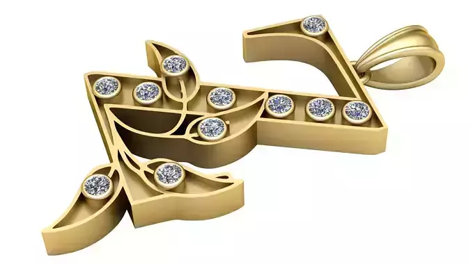 stylish word pendant 3d prientable model