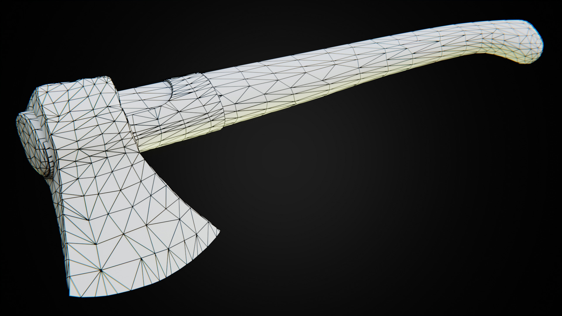 Woodcutters axe Low-poly 3D model_9