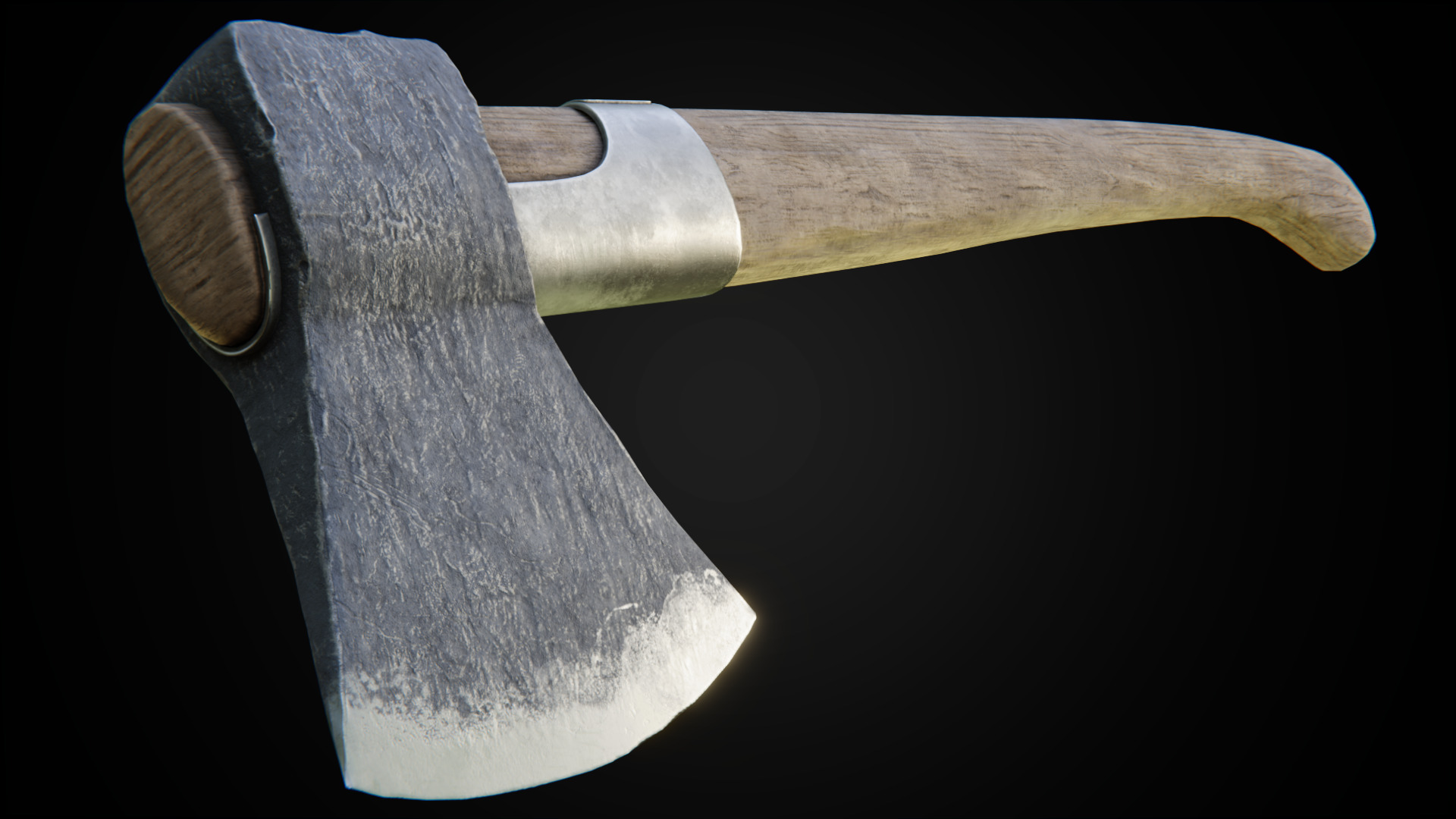 Woodcutters axe Low-poly 3D model_1