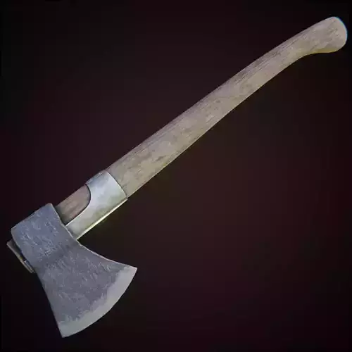 Woodcutters axe Low-poly 3D model