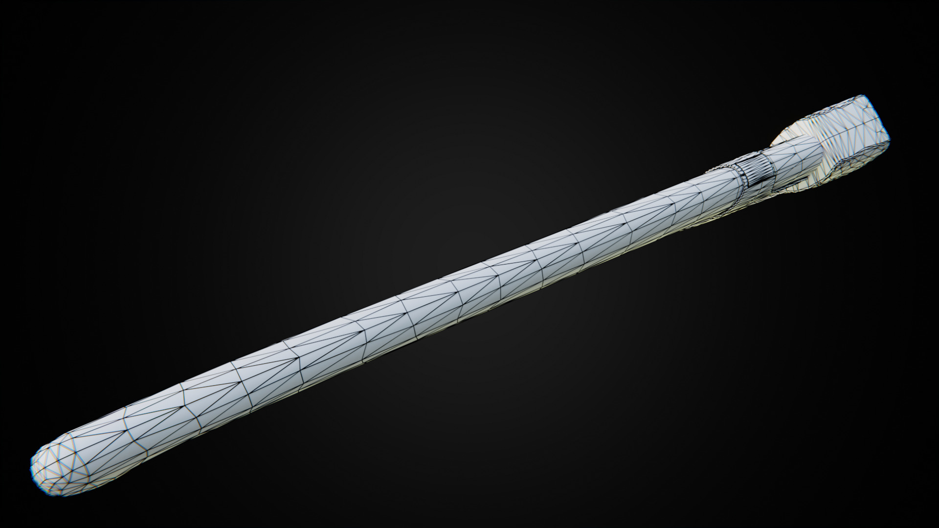 Woodcutters axe Low-poly 3D model_14