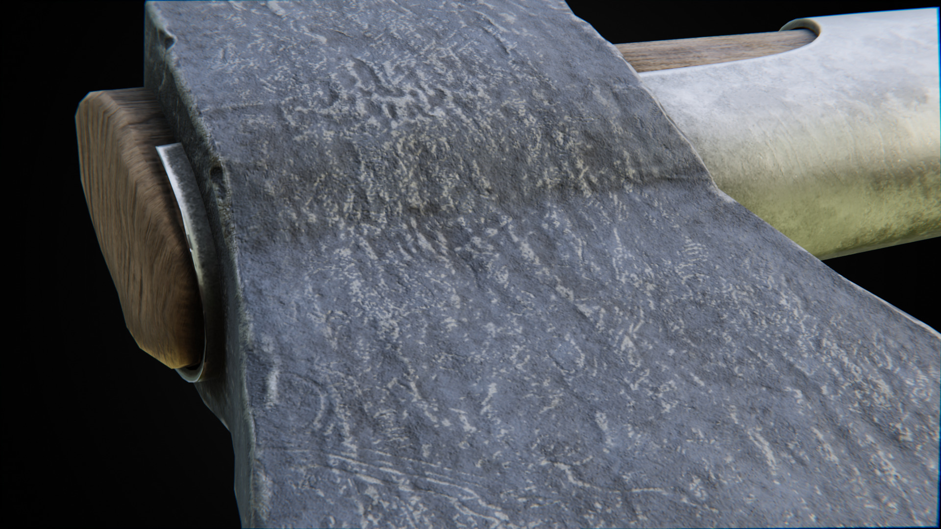 Woodcutters axe Low-poly 3D model_4