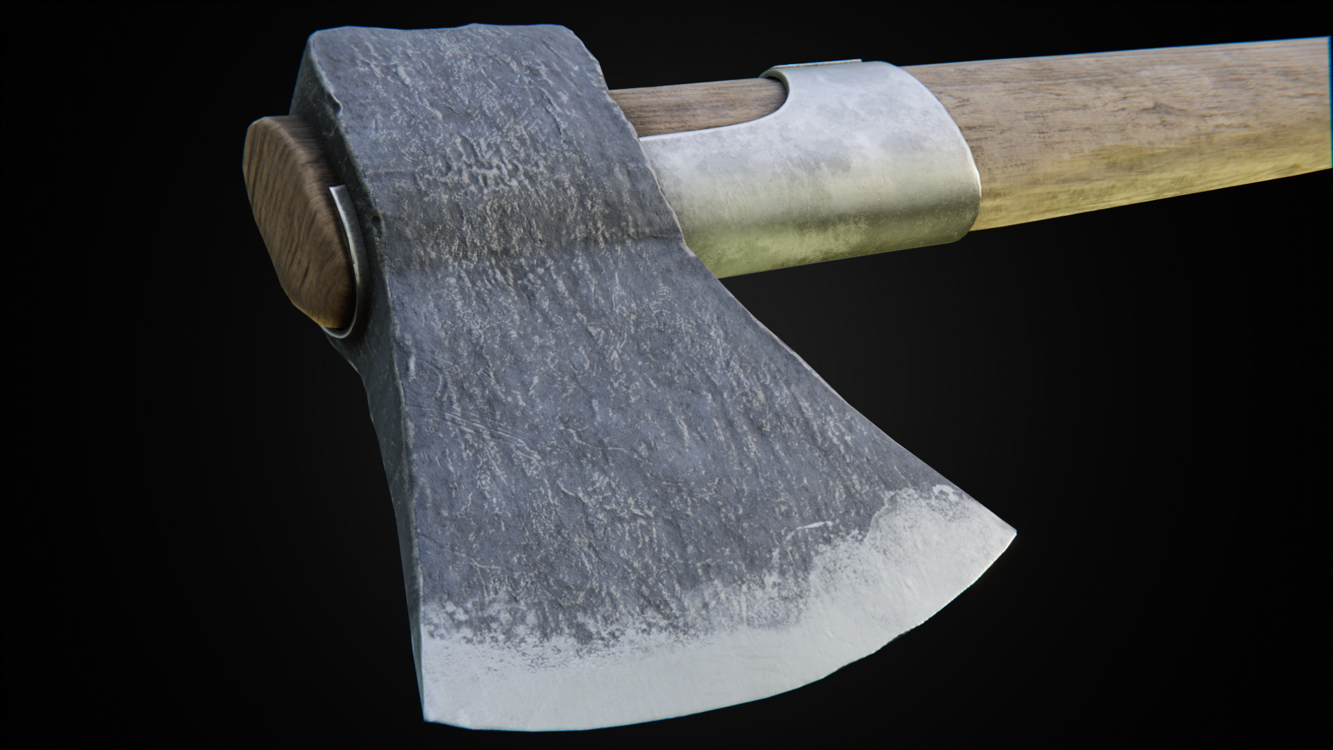 Woodcutters axe Low-poly 3D model_2
