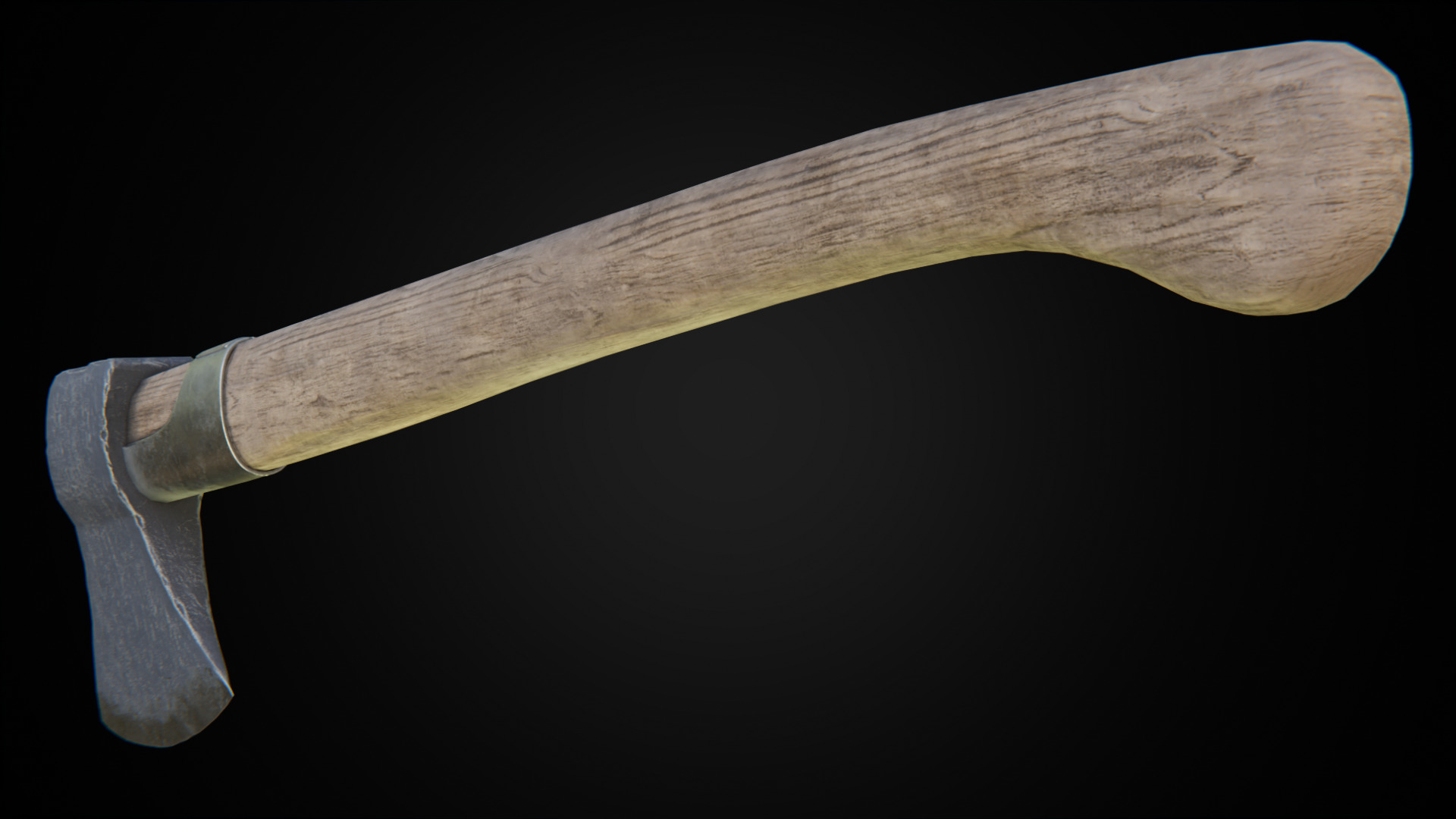 Woodcutters axe Low-poly 3D model_7