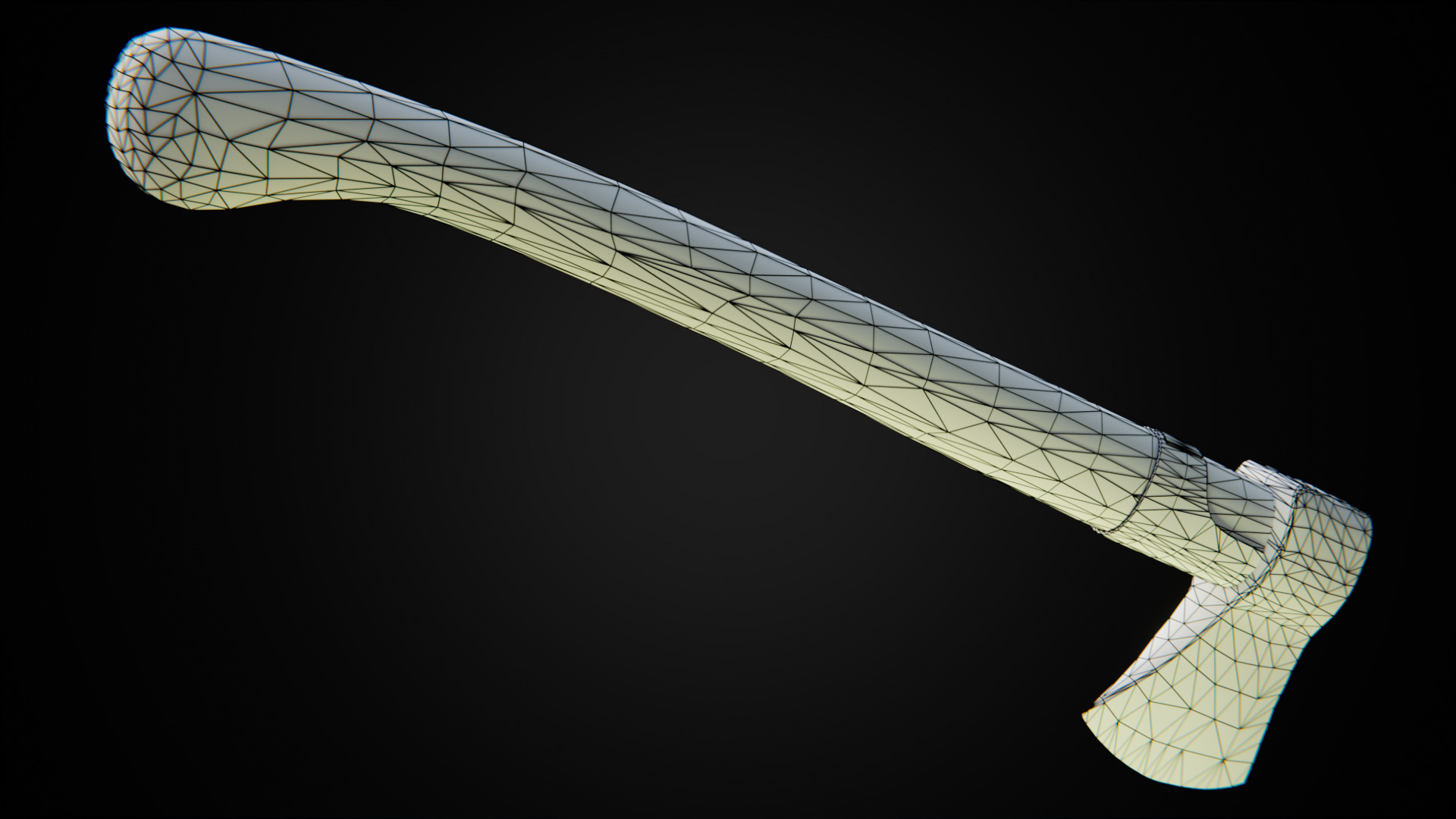 Woodcutters axe Low-poly 3D model_15