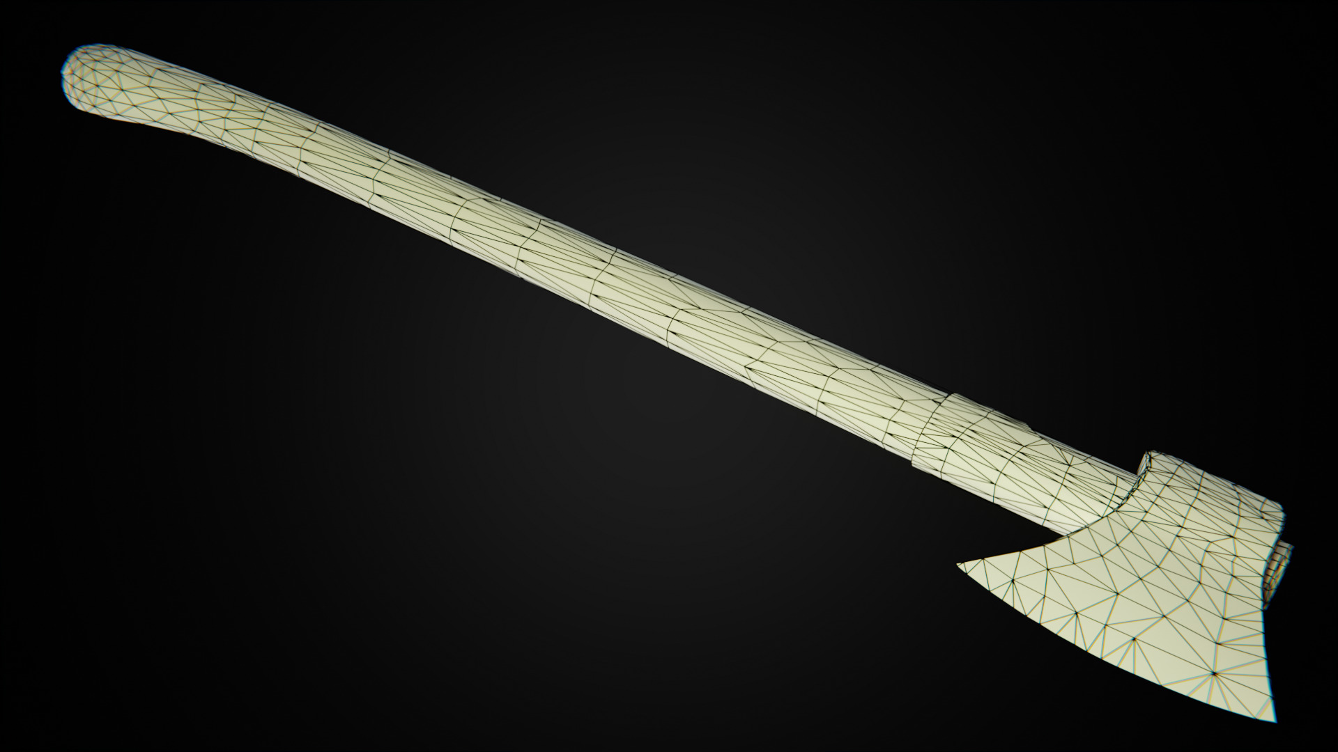 Woodcutters axe Low-poly 3D model_12