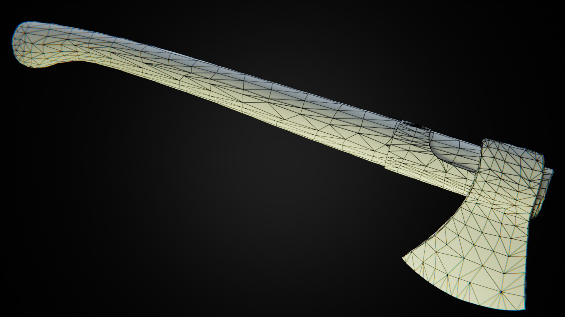 Woodcutters axe Low-poly 3D model_10