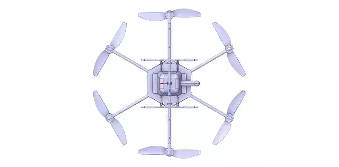 Hexacopter Spray drone solid CAD for CFD 3D model