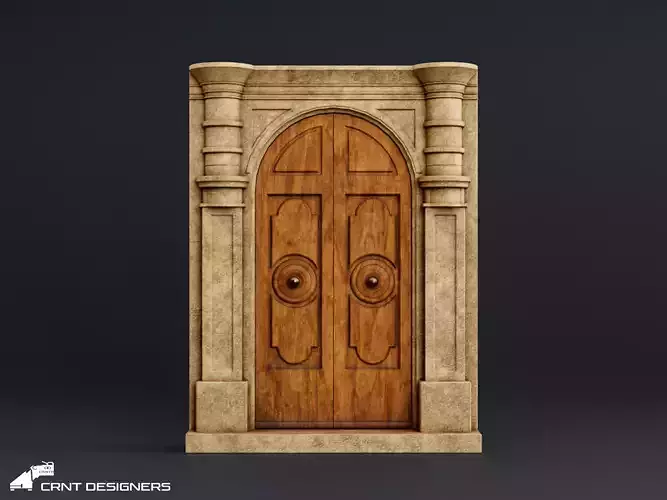Italian Door - French Door Low-poly 3D model