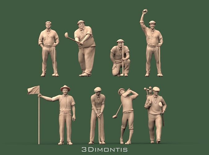 Golf Players 3D print model
