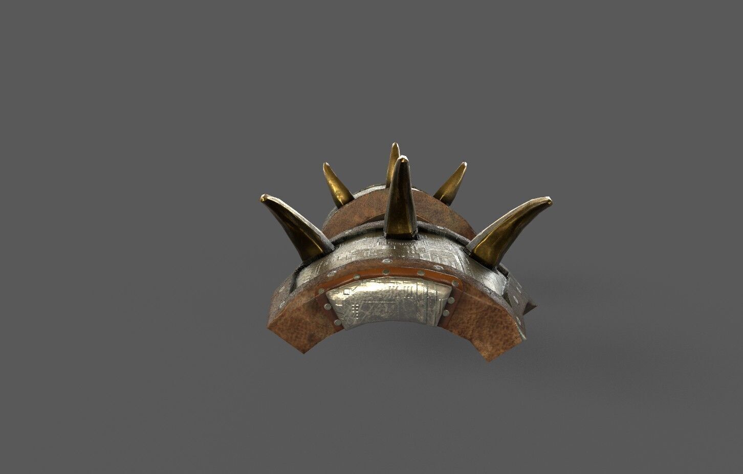 Steampunk Shoulder pad Low-poly 3D model_2