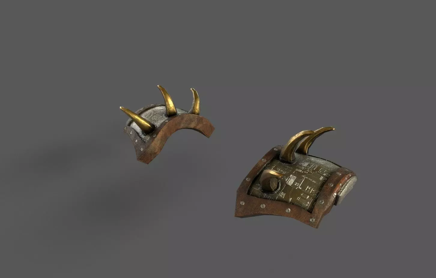 Steampunk Shoulder pad Low-poly 3D model_0