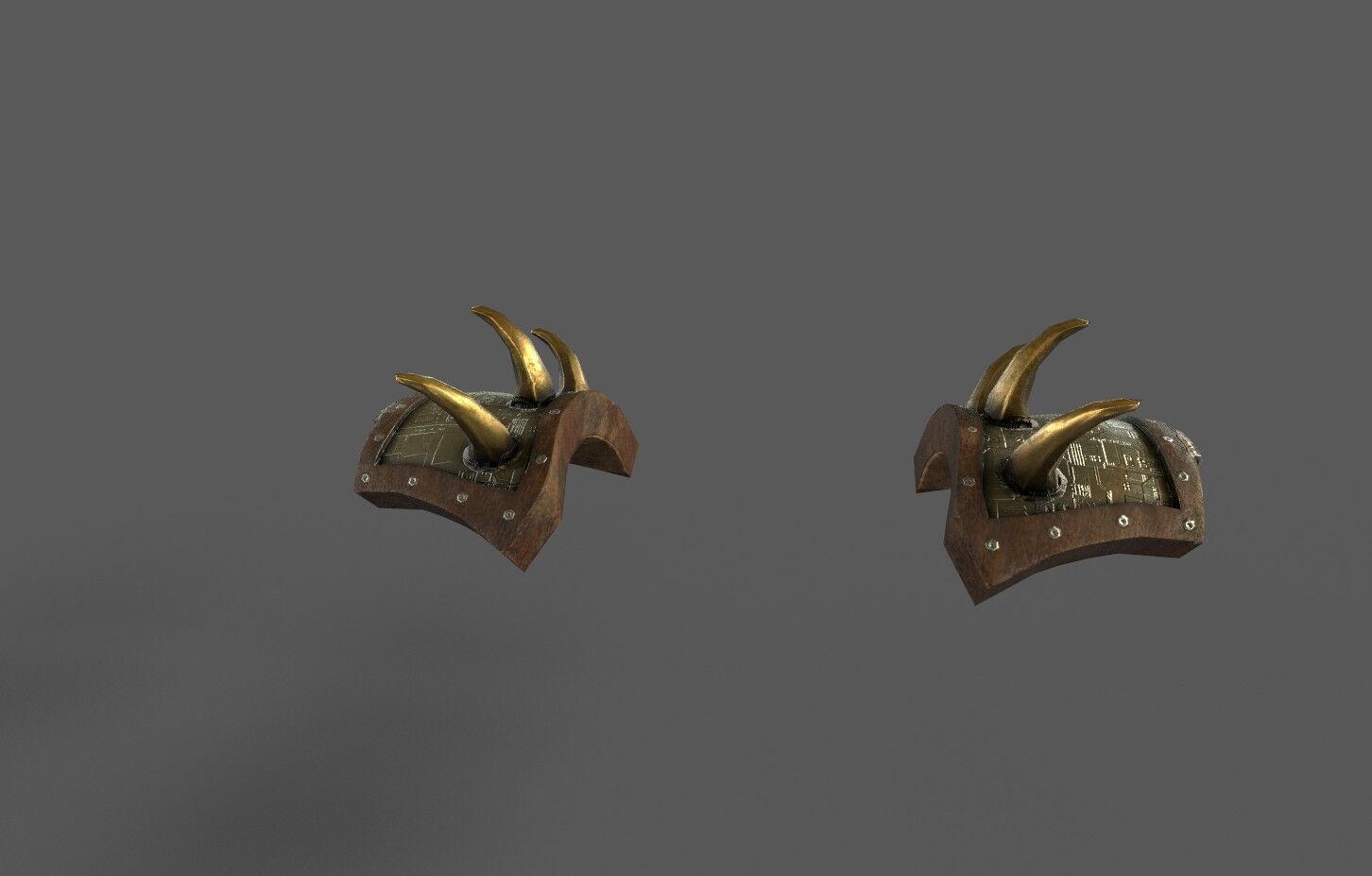Steampunk Shoulder pad Low-poly 3D model_1