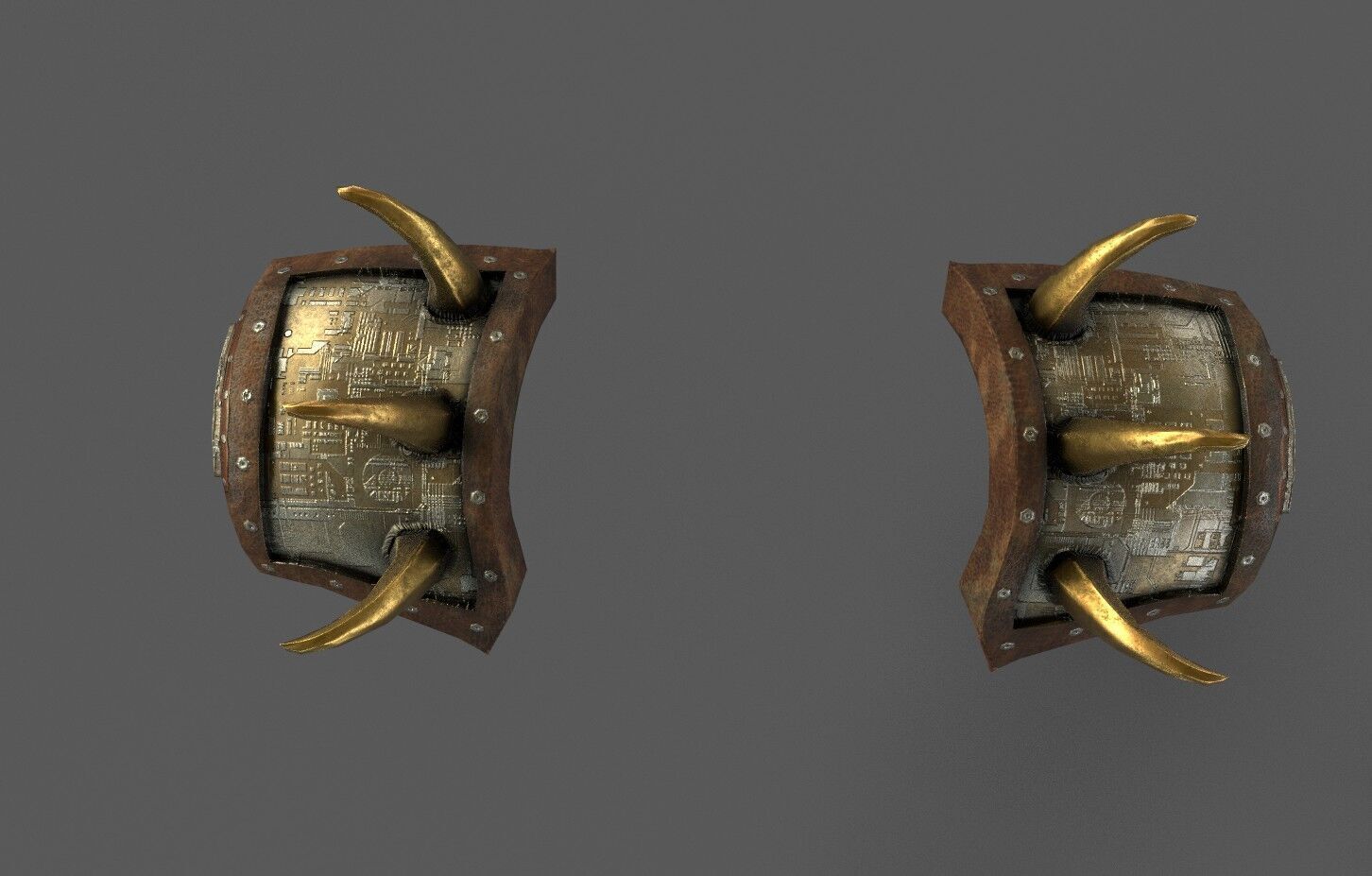Steampunk Shoulder pad Low-poly 3D model_3