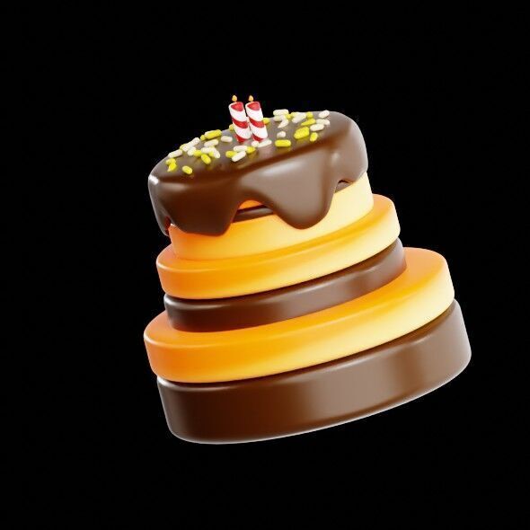 3D Render of a Birthday Cake 3D model_4