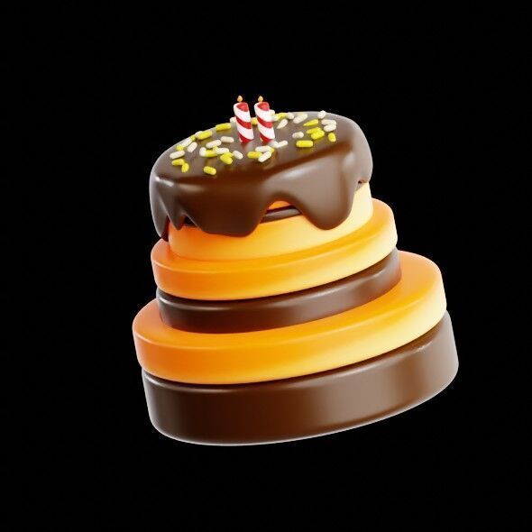 3D Render of a Birthday Cake 3D model_3