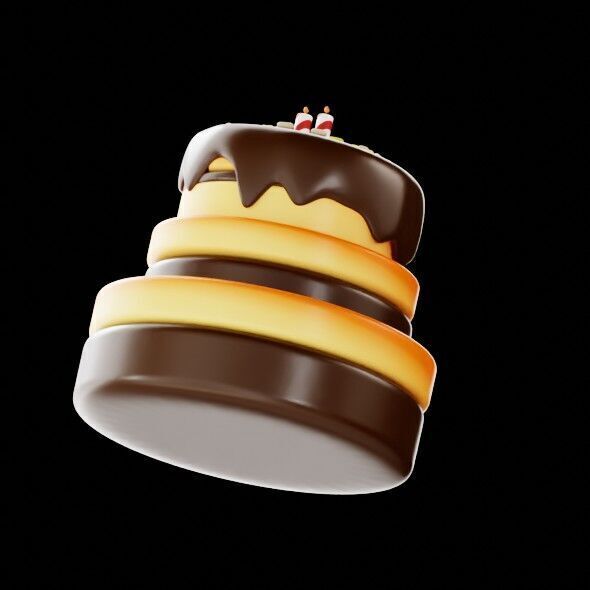 3D Render of a Birthday Cake 3D model_15