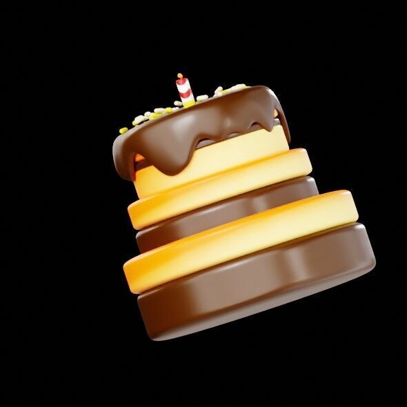 3D Render of a Birthday Cake 3D model_7