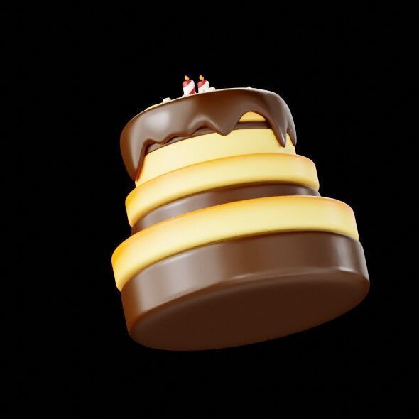 3D Render of a Birthday Cake 3D model_10