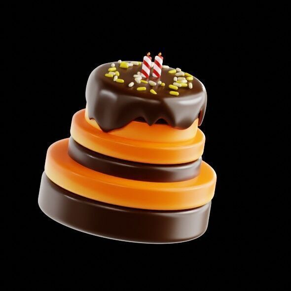 3D Render of a Birthday Cake 3D model_22