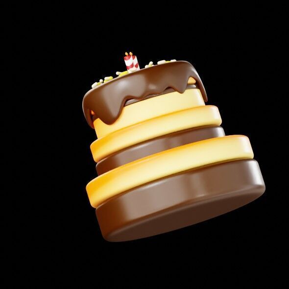 3D Render of a Birthday Cake 3D model_8