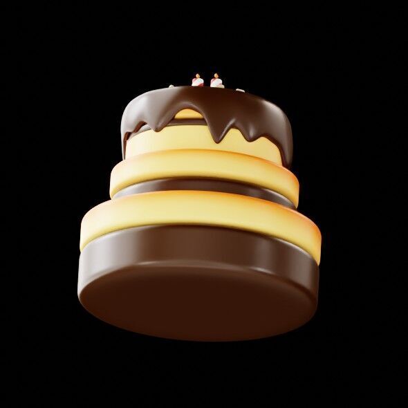 3D Render of a Birthday Cake 3D model_13