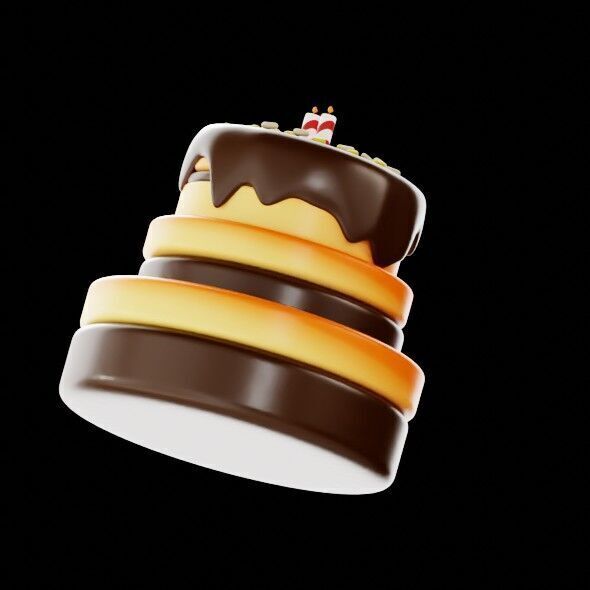 3D Render of a Birthday Cake 3D model_16