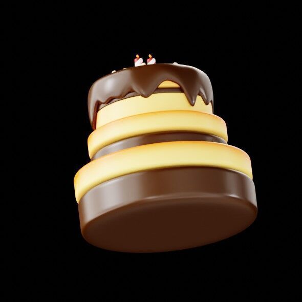 3D Render of a Birthday Cake 3D model_11