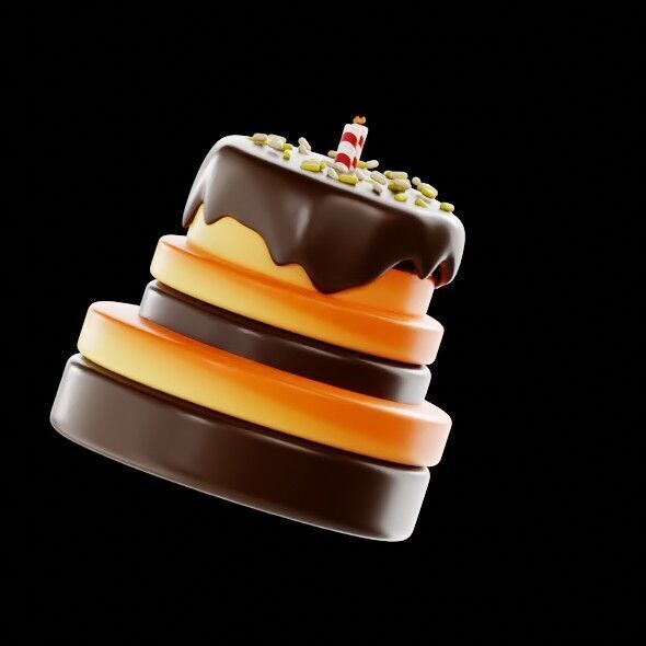 3D Render of a Birthday Cake 3D model_19